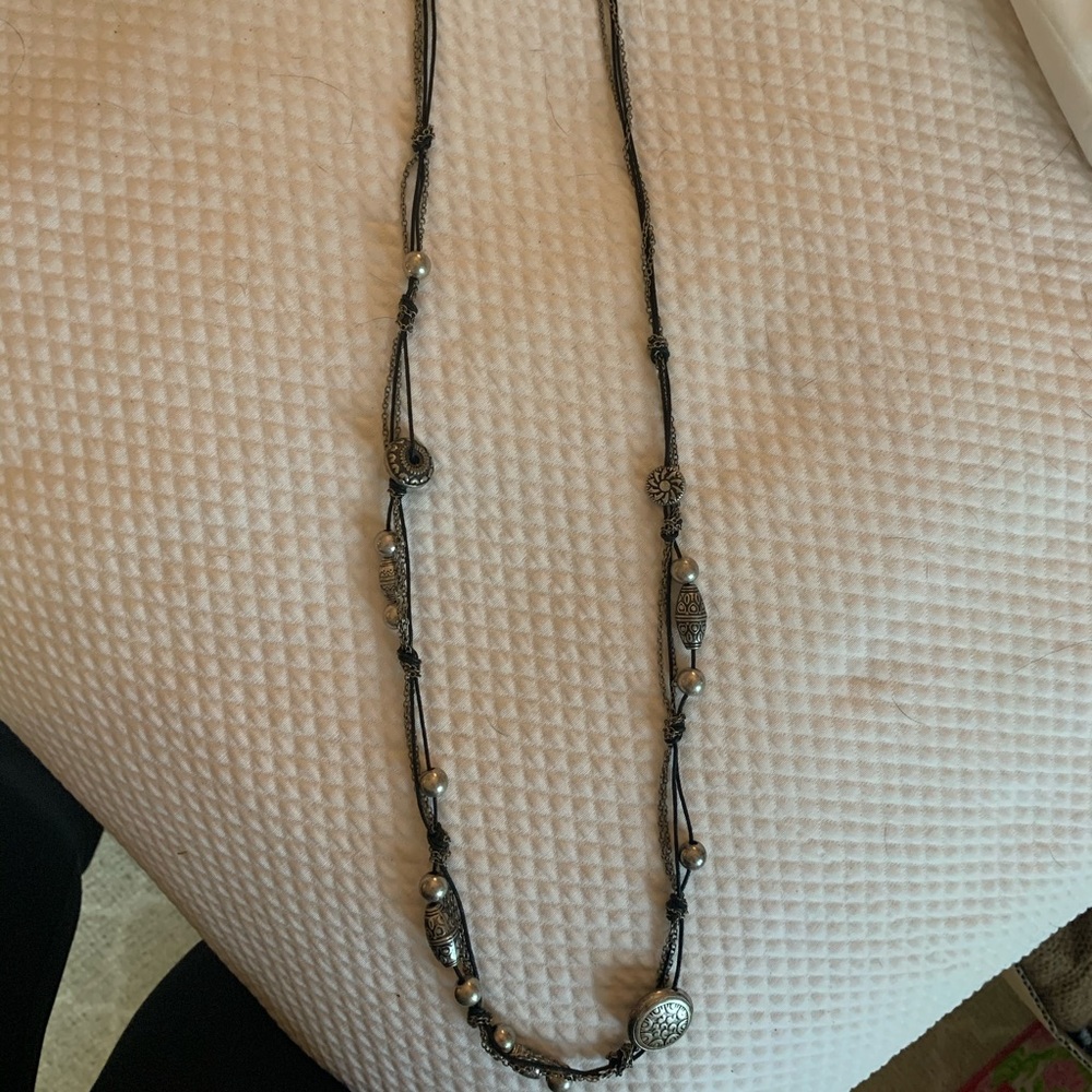 Black and Silver Long Necklace